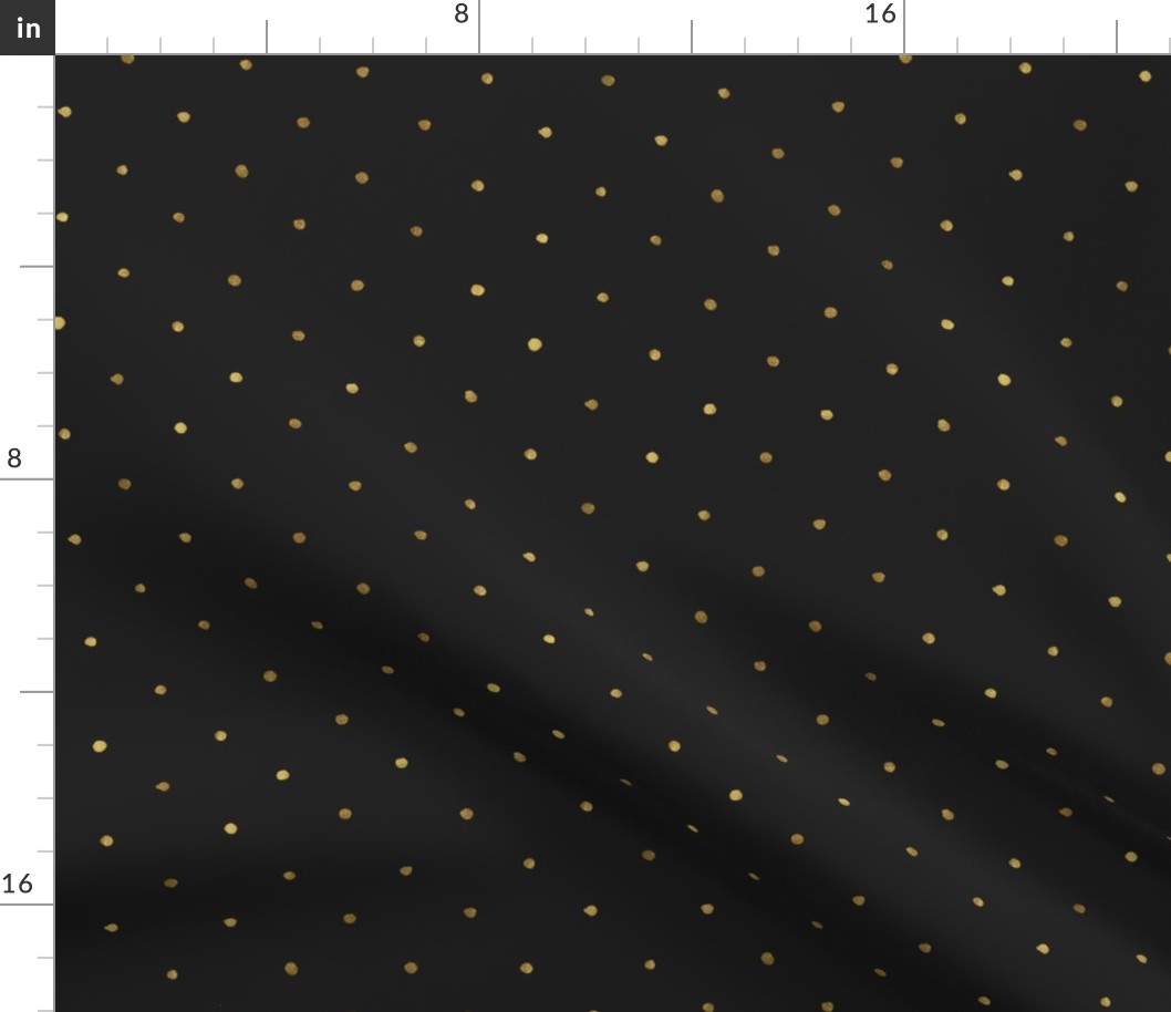 Dots Gold on Black - S Polka Dot