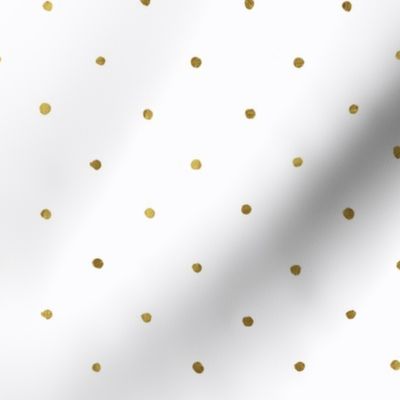 Dots Gold on White - S Polka Dot