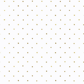 Dots Gold on White - S Polka Dot