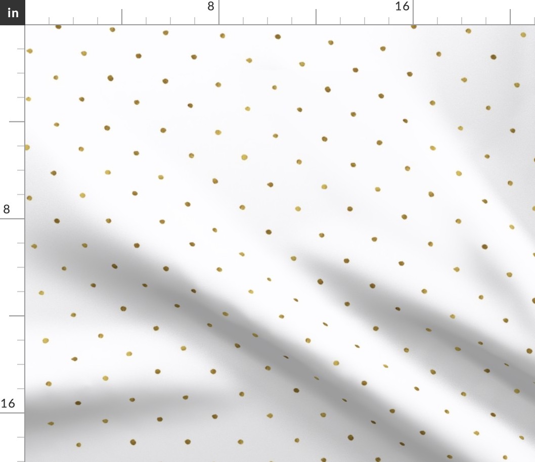 Dots Gold on White - S Polka Dot