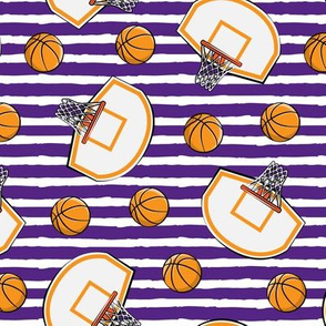 Basketball & Hoops - Purple Stripes Toss - Sports Themed