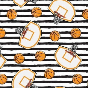 Basketball & Hoops - Black Stripes Toss - Sports Themed