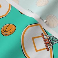 Basketball & Hoops - Teal Toss - Sports Themed