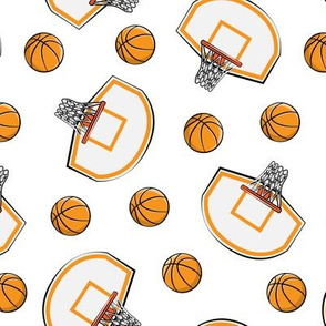 Basketball & Hoops - White Toss - Sports Themed