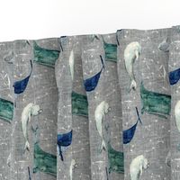 Atlantis Whales (grey) MED 