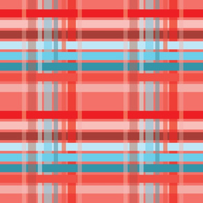 Living Coral Large Smooth Plaid