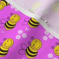 medium bees-with-hexagons-on-pink