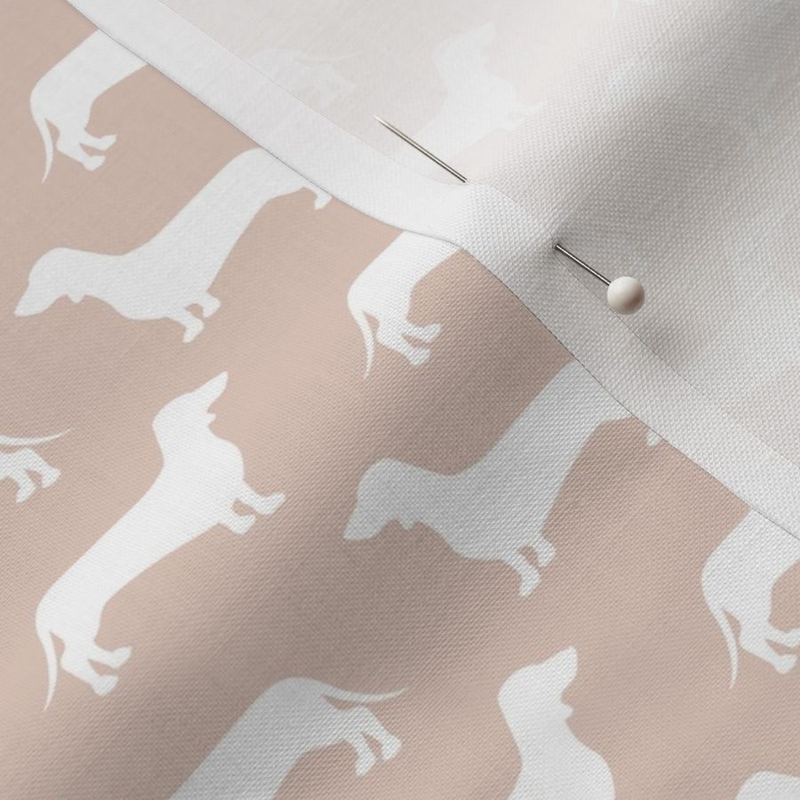 Dachshund Breed - Weiner dog fabric - blush