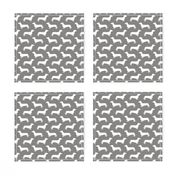 Dachshund Breed - Weiner dog fabric - grey