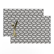 Dachshund Breed - Weiner dog fabric - grey