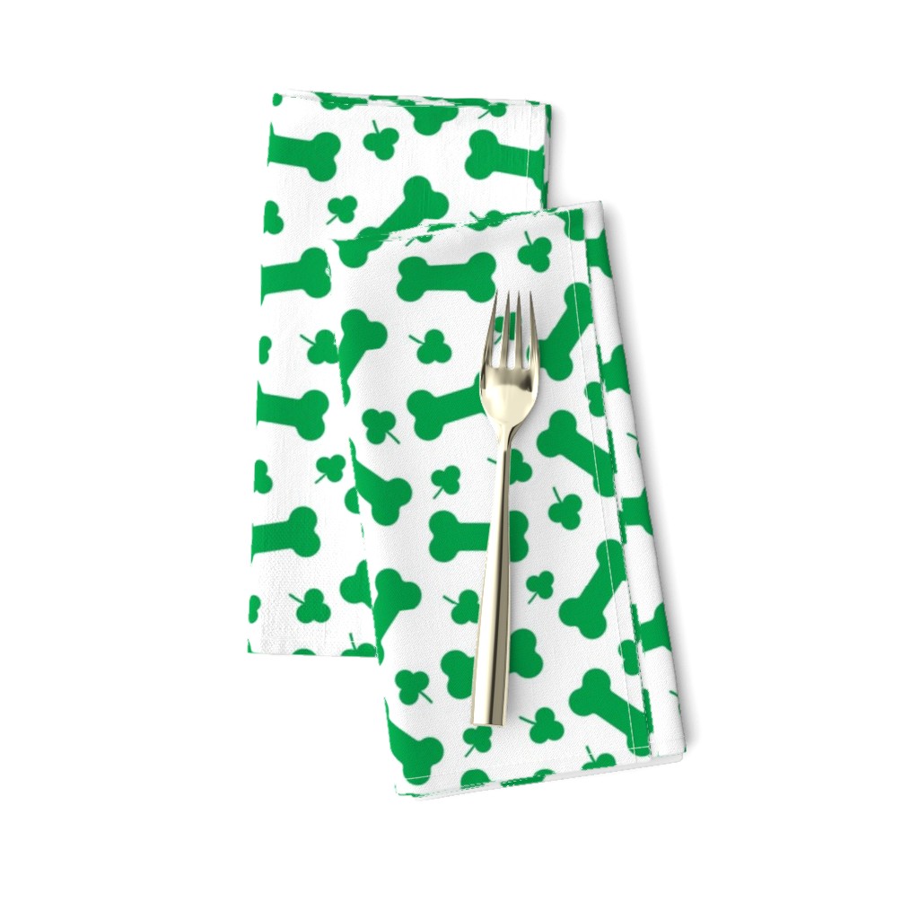 Dog Treat Bones and shamrocks - St Patricks Day - green on white