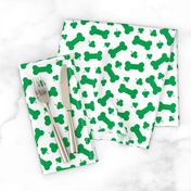 Dog Treat Bones and shamrocks - St Patricks Day - green on white