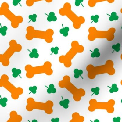 Dog Treat Bones and shamrocks - St Patricks Day - orange and green
