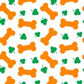 Dog Treat Bones and shamrocks - St Patricks Day - orange and green