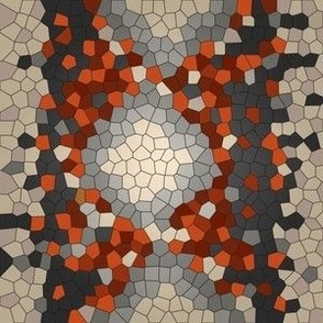 Orange Gray Cream Snakeskin Mosaic