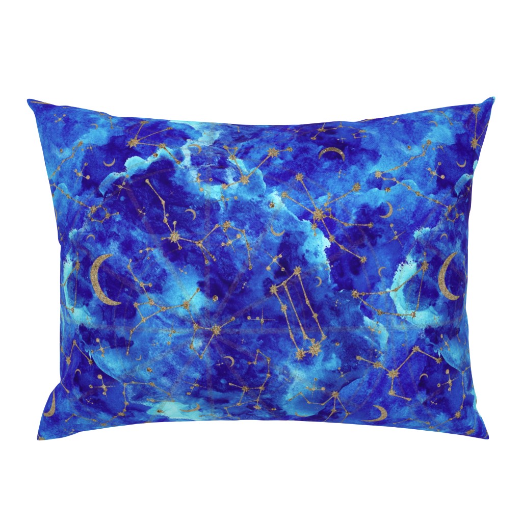 Celestial Zodiac Constellations in Midnight Watercolor