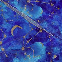 Celestial Zodiac Constellations in Midnight Watercolor