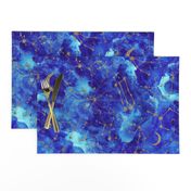 Celestial Zodiac Constellations in Midnight Watercolor