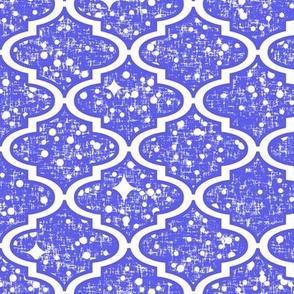 Cobalt + white desert stars in a Moroccan quatrefoil by Su_G_©SuSchaefer