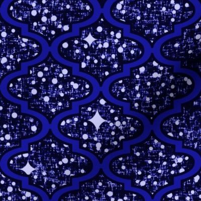 Desert stars seen through an inky Moroccan quatrefoil, LARGE repeat, by Su_G_©SuSchaefer