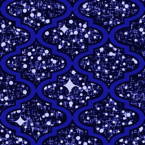 Desert stars seen through an inky Moroccan quatrefoil, LARGE repeat, by Su_G_©SuSchaefer