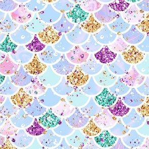 Colorful glittery mermaid scales pattern medium ta medium table