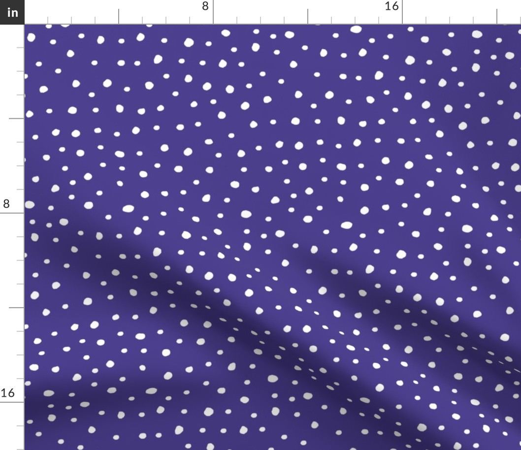 8" Hand drawn White Polka Dots in Lavenderfield - Mix & Match