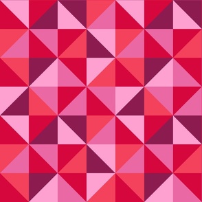 Valentine's Day check pink red triangles