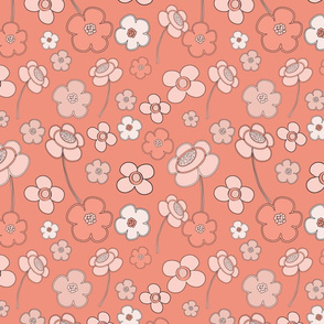 Coral Daisies Pattern