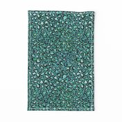 Blue and Green cheetah print - teal background