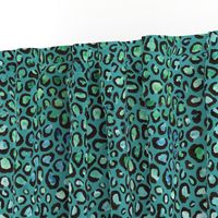 Blue and Green cheetah print - teal background