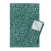 Blue and Green cheetah print - teal background