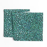 Blue and Green cheetah print - teal background