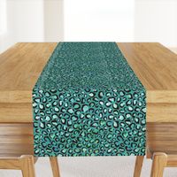 Blue and Green cheetah print - teal background