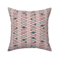 Stacked Lines Modern Minimal Pink // abstract minimalist pattern modern lines geometric triangle pink cream fabric