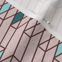 Stacked Lines Modern Minimal Pink // abstract minimalist pattern modern lines geometric triangle pink cream fabric