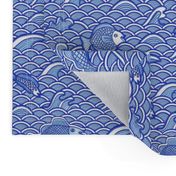 Chinoiserie Fish Blue and White small scale