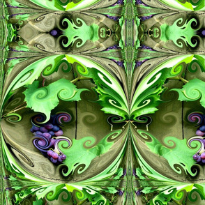 Swirley grapes and leaves.