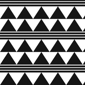 Triangles and stripes- black and white