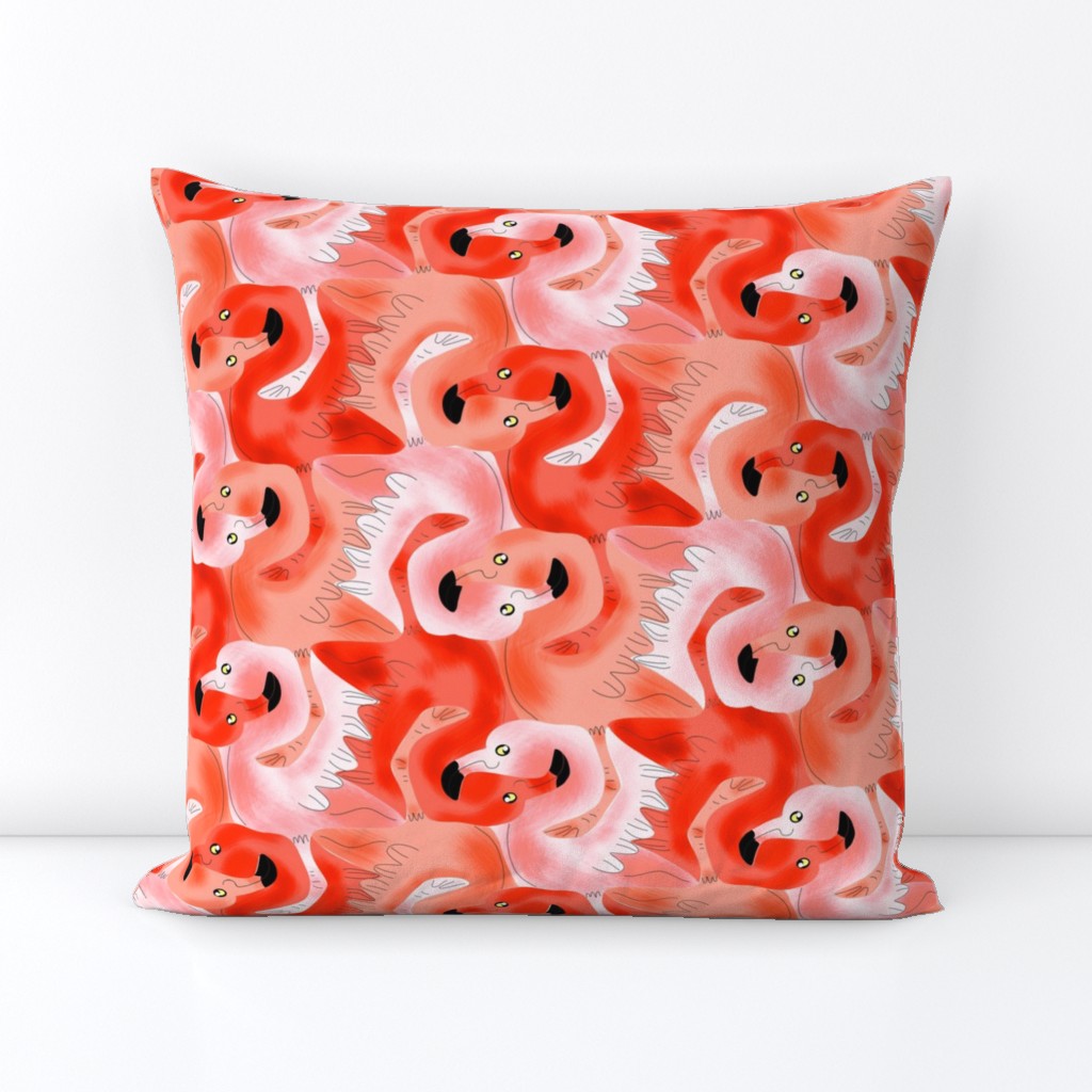 Tesselating Coral Flamingoes