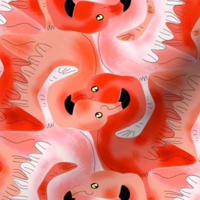 Tesselating Coral Flamingoes