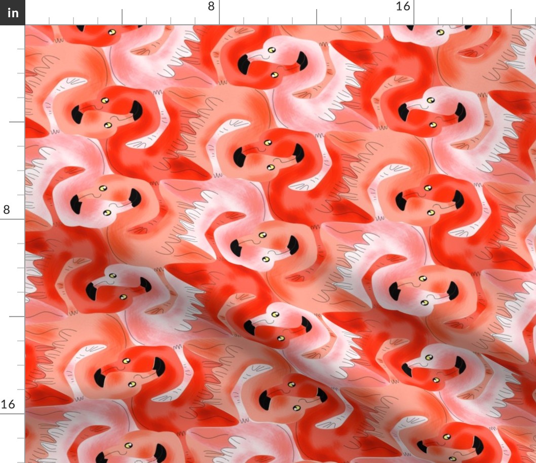 Tesselating Coral Flamingoes