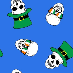 st paddys day skulls blue