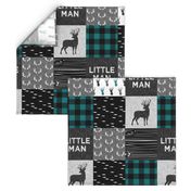 little man - teal and black (buck) quilt woodland C18BS
