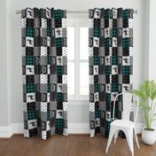 little man - teal and black (buck) quilt woodland C18BS (90)