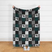 little man - teal and black (buck) quilt woodland C18BS (90)