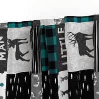 little man - teal and black (buck) quilt woodland C18BS (90)