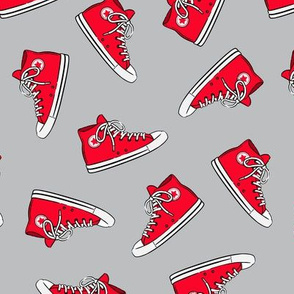Retro Shoes - red on grey toss - Chucks