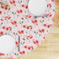 Wildflowers Poppies Poppy Flower Floral Summer Blossom Nursery Feminine double on blush pink