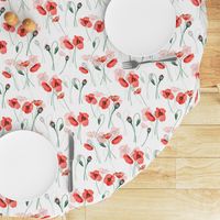 10" Wildflowers Poppies Poppy Flower Floral Summer Blossom Nursery Feminine double on white